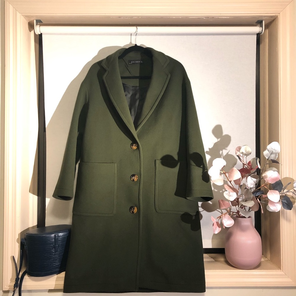 【ZARA】OVERSIZED WOOL BLEND COAT. size S .